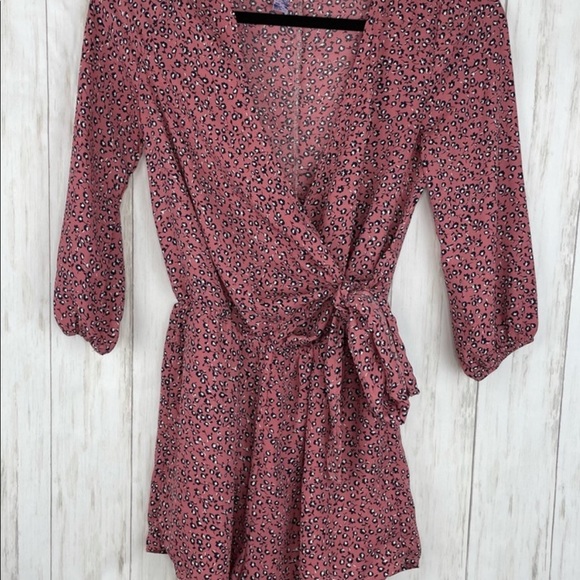 Alya Dresses & Skirts - Alya Pink Animal Print Mini Romper